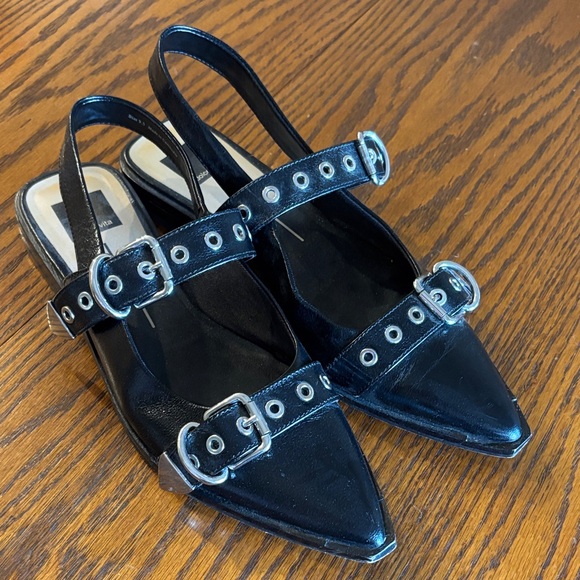Dolce Vita Shoes - Dolce Vita Black Buckle Slingback Flats